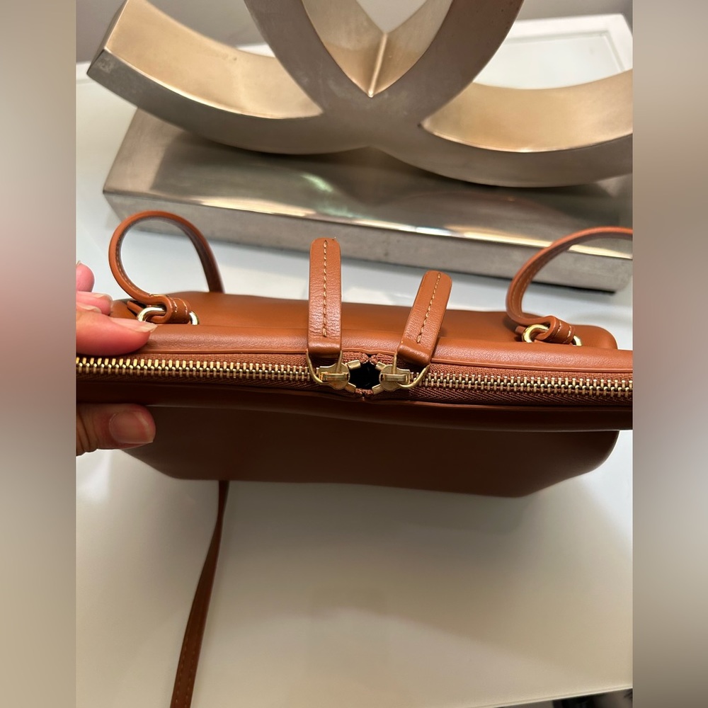 Mansur Gavriel $745 Mini M Frame Brown Leather Crossbody Clutch purse - Picture 5 of 5